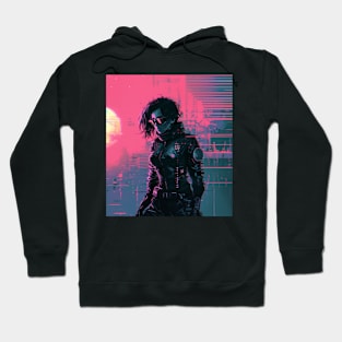 Synthpop 80s Retrowave Girl In Glasses Hoodie